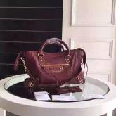 Balenciaga Classic Goatskin Metallic Edge City Wine Red CY00011