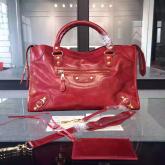 Balenciaga Giant Gold City Claret Red Replica CY00246