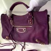 Designer Balenciaga Classic Goatskin Metallic Edge City Purple CY00313