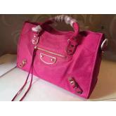 Designer Balenciaga Classic Goatskin Metallic Edge City Rosy Pink CY00445