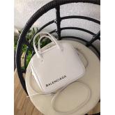 Balenciaga Triangle Square XS Bag In White Calfskin Leather 513995 CY01091