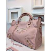 Designer Balenciaga Classic Goatskin Metallic Edge City Powder Pink CY01247