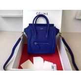 Celine Luggage Tote Drummed Calfskin Blue Replica CY00018