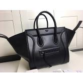 Designer Celine Supple Calfskin Medium Luggage Phantom Bag Black CY00020