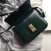 Designer Celine Classic Box Bag In Smooth Calfskin Claret Green CY00062