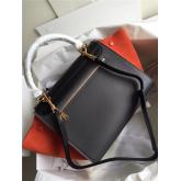 Celine Trapeze Drummed Leather Small Tote Bag Black Grey Orange CY00071