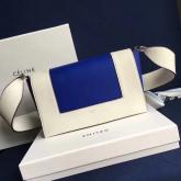 Designer Celine Medium Frame Shoulder Bag In Blue White Shiny Smooth Calfskin 180263 CY00094