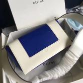 Designer Celine Medium Frame Shoulder Bag In Blue White Shiny Smooth Calfskin 180263 CY00094