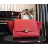 Celine Trapeze Drummed Leather Small Tote Bag Red CY00125