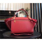 Celine Trapeze Drummed Leather Small Tote Bag Red CY00125