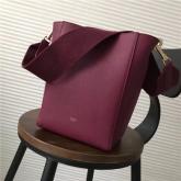 Celine Small Seau Sangle Bag In Burgundy Soft Grained Calfskin CY00190