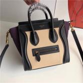 Celine Luggage Tote Smooth Calfskin Tricolour(purple Beige, Black) CY00212