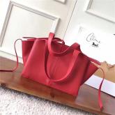 Celine Medium Tri-Fold Shoulder Bag In Red Natural Calfskin 178883 CY00250