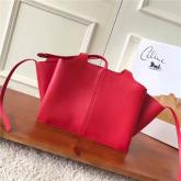 Celine Medium Tri-Fold Shoulder Bag In Red Natural Calfskin 178883 CY00250