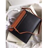 Replica Celine Trapeze Drummed Leather Small Tote Bag Brown Black White CY00328