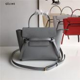 Designer Celine Nano Belt Bag In Grey Grained Calfskin 185003 CY00336