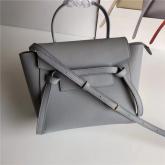 Designer Celine Nano Belt Bag In Grey Grained Calfskin 185003 CY00336