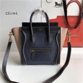 Celine Luggage Tote Smooth Calfskin Tricolour(dark Blue, Black, Light Brown) CY00350