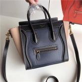 Celine Luggage Tote Smooth Calfskin Tricolour(dark Blue, Black, Light Brown) CY00350