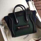 Celine Luggage Tote Calfskin Tricolour (Black, Green, Indigo) CY00423