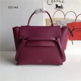 Designer Celine Belt Bag In Wine Red Grained Calfskin 2 Sizes CY00473