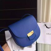 Designer Celine Small Trotteur Bag In Indigo Grained Calfskin CY00620