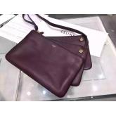 Celine Trio Bag In Wine Red Lambskin CY00623