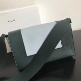 Celine Medium Frame Shoulder Bag In Green Shiny Smooth Calfskin 180263 CY00633