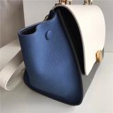 Designer Celine Trapeze Drummed Leather Small Tote Bag White Black Blue CY00682