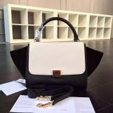 Celine Trapeze Small/Medium Tote Bag Black+White CY00685