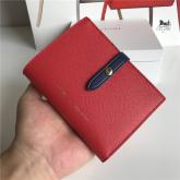 Celine Strap Medium/large Multifunction Wallet In Red Grained Calfskin And Black Shiny Calfskin CY00695