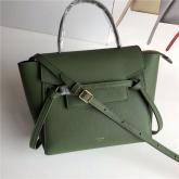 Celine Nano Belt Bag In Dark Green Grained Calfskin 185003 CY00772