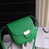 Celine Small Trotteur Bag In Green Grained Calfskin CY00790