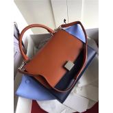 Celine Trapeze Drummed Leather Small Tote Bag Brown, Lightblue, Darkblue Replica CY00803