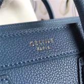 Celine Luggage Tote Drummed Calfskin Medium Blue CY00810