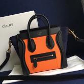 Celine Luggage Tote Calfskin Tricolour (Black, Orange, Indigo) CY00823