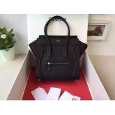 Celine Luggage Tote Drummed Calfskin Black CY00836