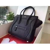 Celine Luggage Tote Drummed Calfskin Black CY00836