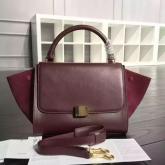 Celine Trapeze Small/Medium Tote Bag Wine Red CY00857