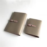 Celine Strap Medium/large Multifunction Wallet In Brown Grained Calfskin And Soft Pink Shiny Calfskin CY00928