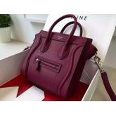 Celine Luggage Tote Drummed Calfskin Wine Red CY00948