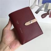 Celine Strap Medium/large Multifunction Wallet In Burgundy Grained Calfskin And Light Brown Shiny Calfskin CY00987