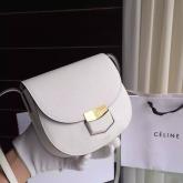 Celine Small Trotteur Bag In White Grained Calfskin CY01008