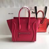 Designer Celine Luggage Tote Drummed Calfskin Rosy CY01018