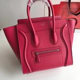 Designer Celine Luggage Tote Drummed Calfskin Rosy CY01018