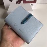 Replica Celine Strap Medium/large Multifunction Wallet In Light Blue Grained Calfskin And Shiny Calfskin CY01123