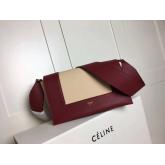 Celine Medium Frame Shoulder Bag In Ruby/ Apricot Shiny Smooth Calfskin 180263 CY01202