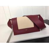 Celine Medium Frame Shoulder Bag In Ruby/ Apricot Shiny Smooth Calfskin 180263 CY01202