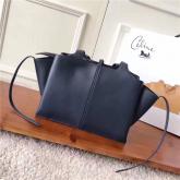 Celine Medium Tri-Fold Shoulder Bag In Dark Blue Natural Calfskin 178883 CY01220