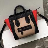 Replica Celine Luggage Tote Calfskin Tricolour (Black, Orange, Beige) CY01222